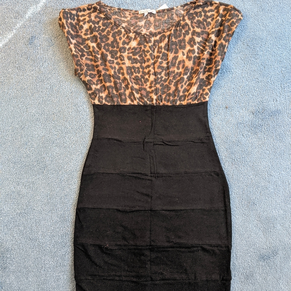 NWT Charlotte Russe - Cheetah / Black Tight Dress